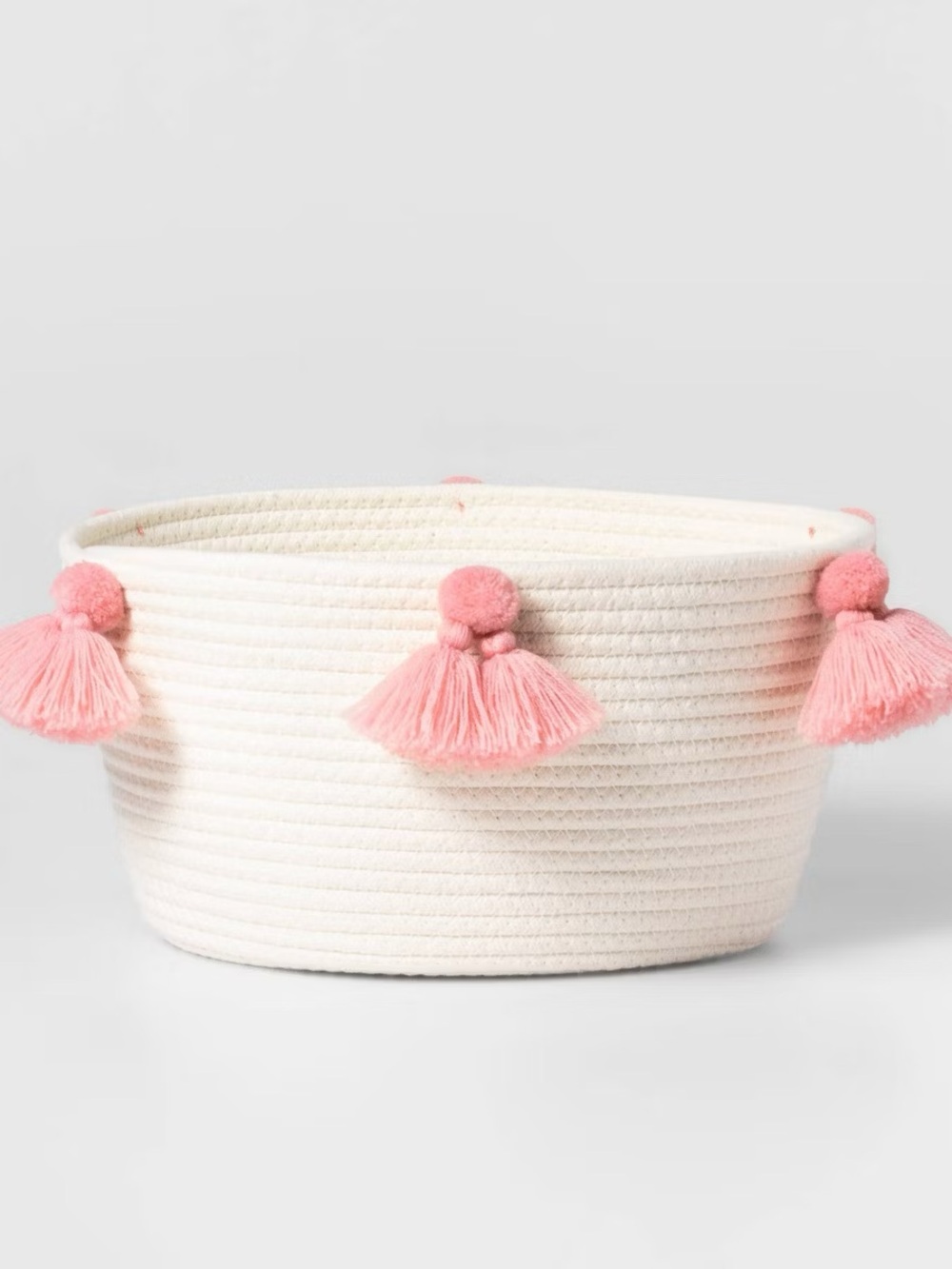 Pillowfort Rope Storage Basket with Tassels – New With Tags Nursery Toy Basket